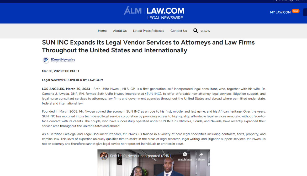 Law.com Article